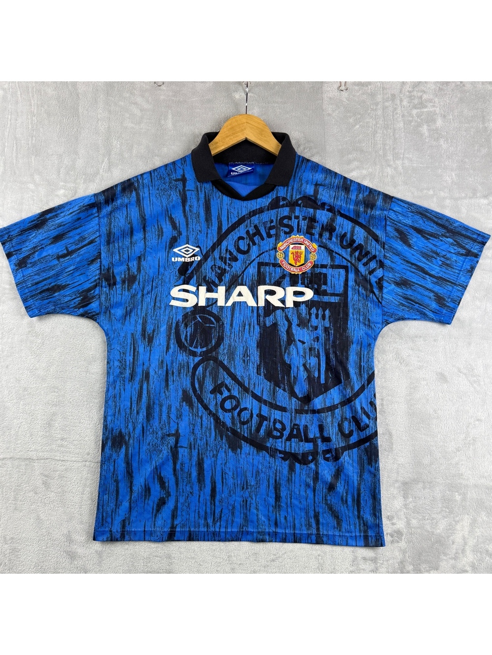 Vintage 1992-94 Umbro Manchester United Sharp Away Jersey Shirt M England Made